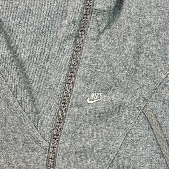 Nike Asymmetrical Cape Hoodie Gray Sweatshirt Full Zip Women's Size M - Picture 4 of 15